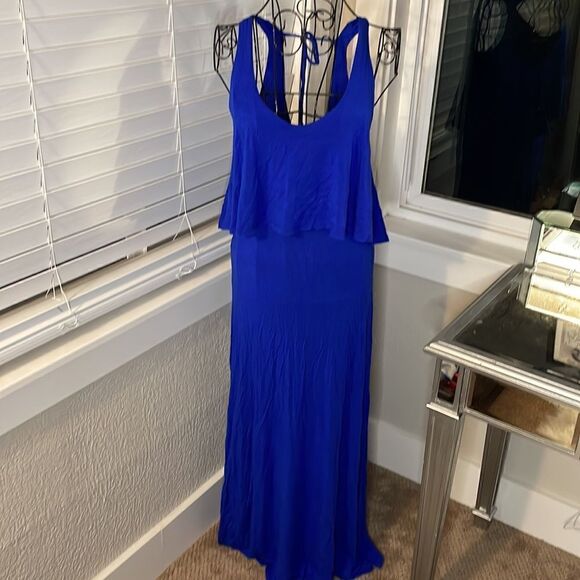 Rolla Coster royal blue ruffle layered top maxi dress.| size M - Picture 3 of 8